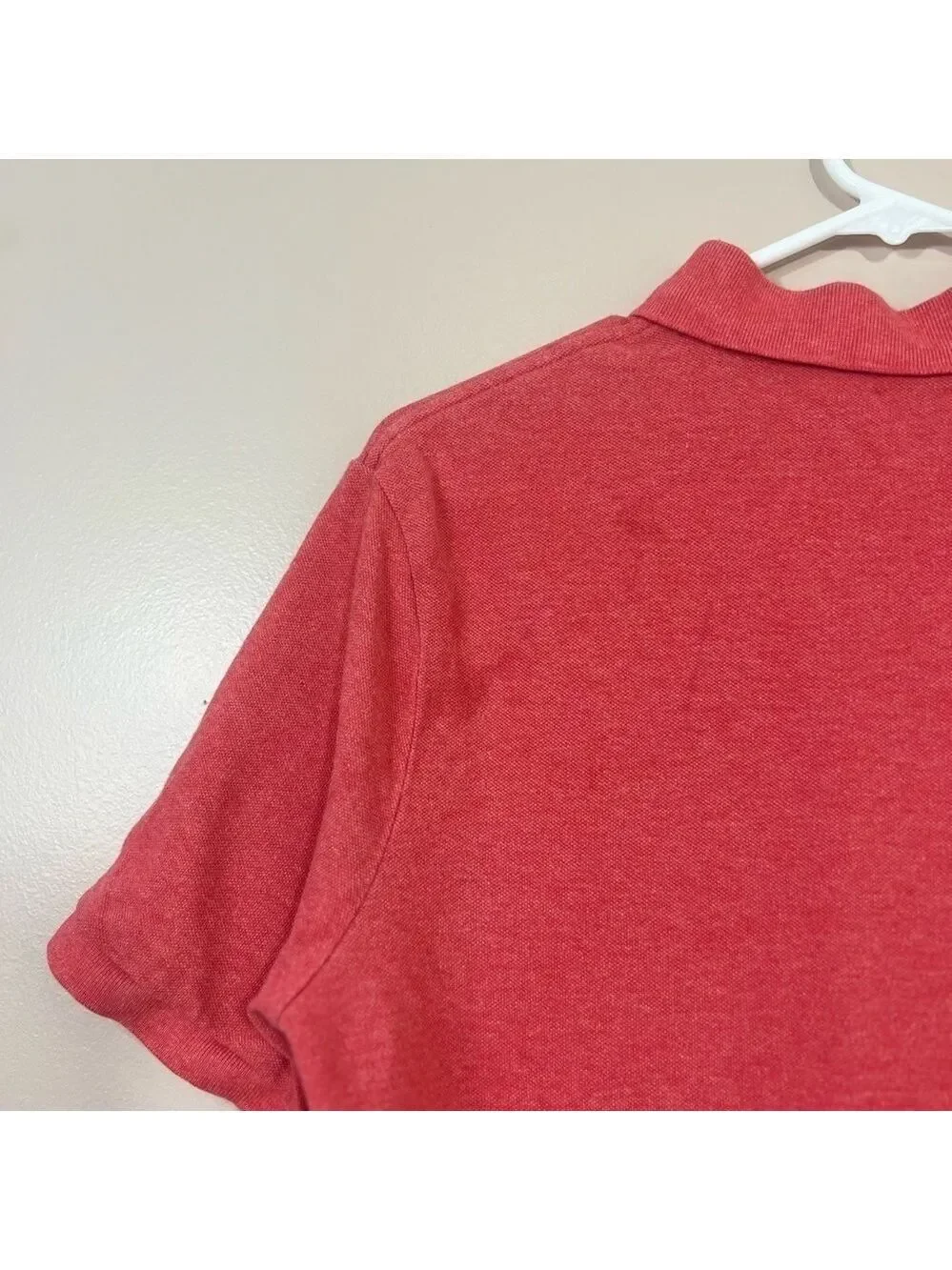 Polo Ralph Lauren Men Salmon Red Polo Collar Short Sleeve Pullover Shirt Size M